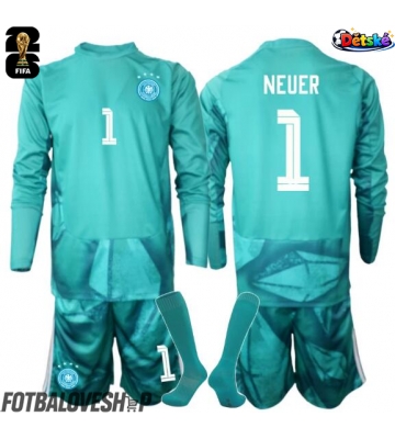 Německo Manuel Neuer #1 Brankářské Dětské Domácí Dres MS 2026 Dlouhý Rukáv (+ trenýrky)